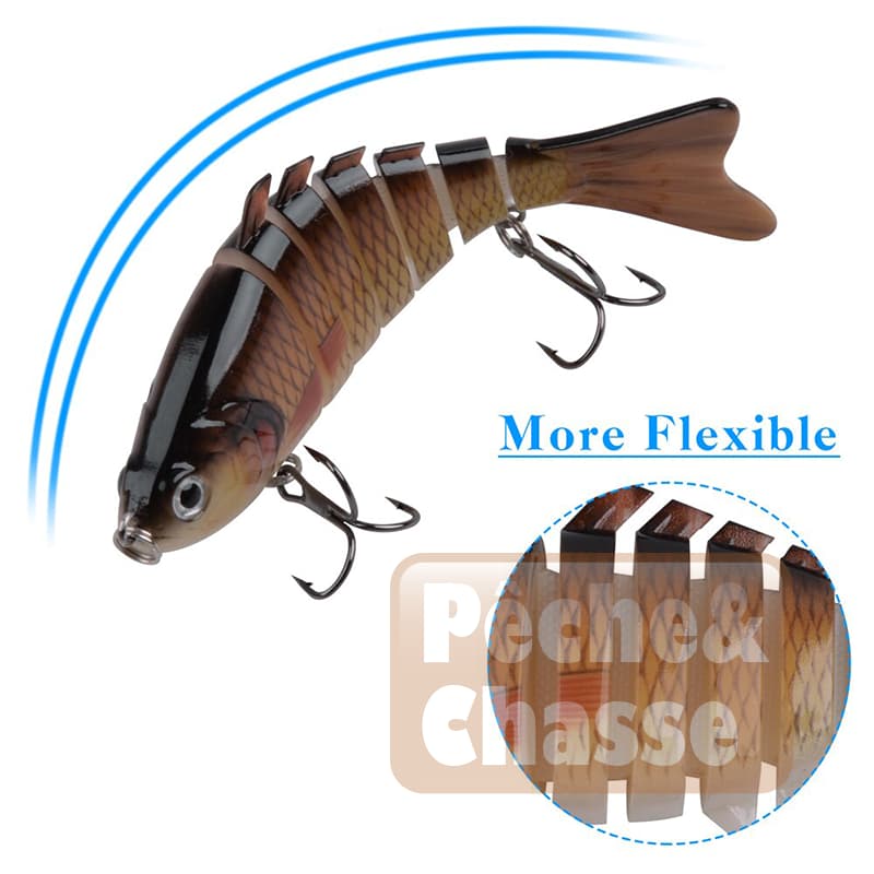 đŁ Kit Ultra-Fish: Leurre de PĂȘche 10cm Multi-Sections avec Hameçons Triples – L’AppĂąt Magique pour tous les Poissons! â Image 3